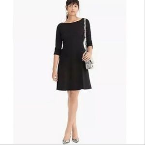 J Crew 3/4 Sleeve A-Line Black Sz 4 Dress